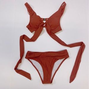 Cupshe Burnt orange bikini Size Small New with tags